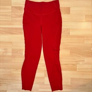 Lululemon Athletica Red Leggings Stretchy Full-Length